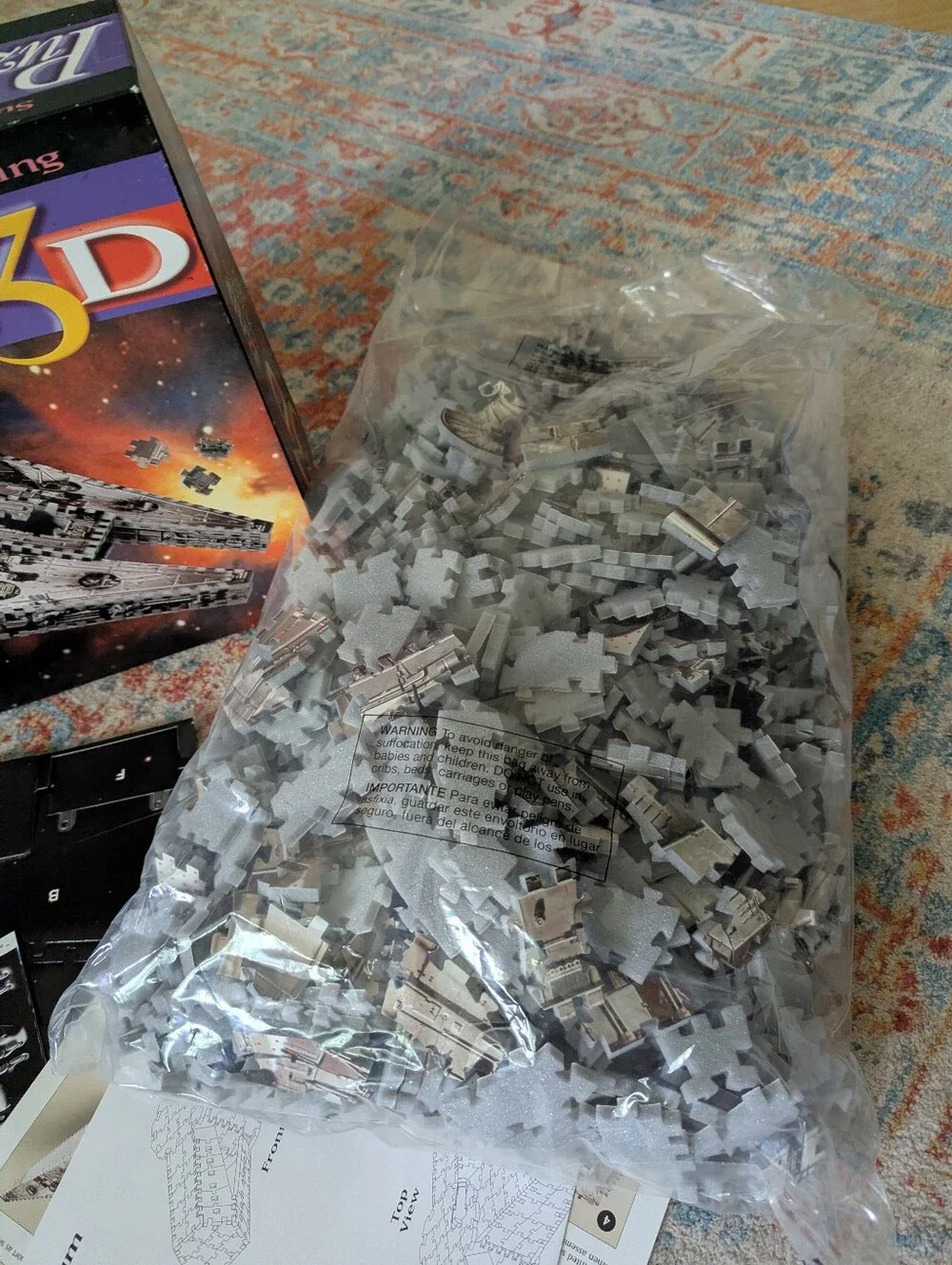 Star Wars Millennium Falcon Puzz 3D Puzzle 1995 Milton Bradley 857 Pcs Unopened